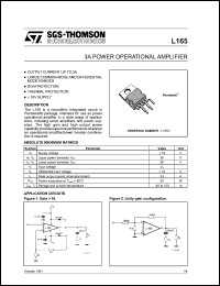 L165V datasheet: 3A power operational amplifier L165V