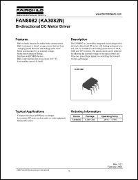 FAN8082 datasheet: Bi-directional DC motor driver FAN8082