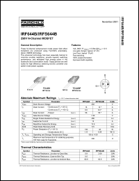 IRFS644B datasheet: N-channel power MOSFET, 250V, 14A IRFS644B
