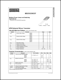 BD235 datasheet: NPN transistor for medium power linear and switching applications, 60V, 2A BD235