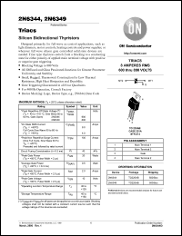 2N6344 datasheet: Silicon bidirectional thyristors, 8A, 600V 2N6344