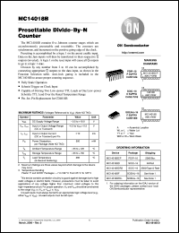 MC14018BD datasheet: Presettable Divide-By-N Counter MC14018BD