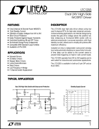 LTC1255IS8 datasheet: Dual 24V high-side MOSFET driver LTC1255IS8