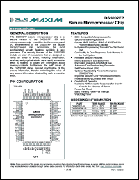 DS5002FP-16N datasheet: Secure microprocessor chip, 8051-compatible, in-system programming, 16 MHz DS5002FP-16N