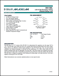 DS1100LZ-35 datasheet: 3.3V 5-tap economy timing element (delay line), 35ns DS1100LZ-35
