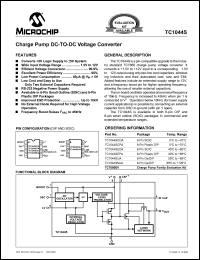 TC1044SCPA datasheet: Charge pump DC-TO-DC voltage converter TC1044SCPA