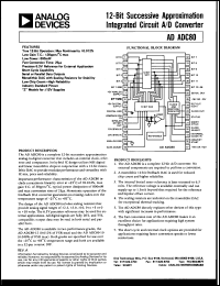 AD ADC80 datasheet: InputV:0-10V; 800mW; 12-bit successive approximation integrated circuit A/D converter AD ADC80