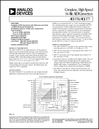 AD1376 datasheet: 645mW; complete high speed 16-bit A/D converter AD1376