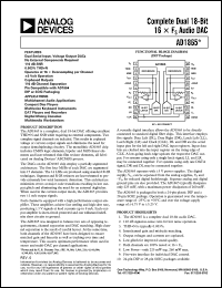 AD1865R datasheet: 0-6V; 18-bit, 16 x Fs PCM audio DAC. For multichannel audio applications, compact disc players AD1865R