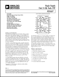 AD1868N datasheet: 0-6V; single supply dual 18-bit audio DAC. For portable compact disc players AD1868N