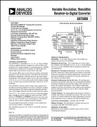 AD2S80A datasheet: 14V; 300mW; variable resolution, monolithic resolver-to-digital converter. For DC brushless and AC motor control, process control AD2S80A