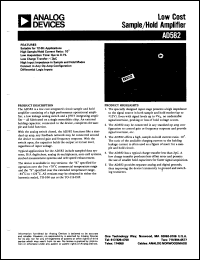 AD582K datasheet: 9-18V; low cost sample/hold amplifier AD582K