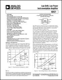 AD621BN datasheet: +-18V; 650mW; low drift, low power instrumentation amplifier. For weigh scales, transduver interface and data acquisition systems AD621BN