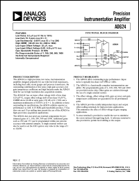 AD624AD datasheet: +-18V; 420mW; precision instrumentation amplifier AD624AD