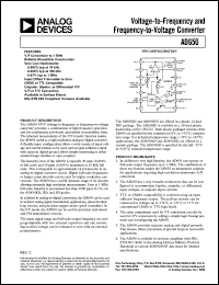 AD650JN datasheet: 36V; 50mA; voltage-to-frequency and frequency-to-voltage converter AD650JN