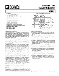 AD660AN datasheet: -0.3 to 17.0V; 1000mW; monolithic 16-bit serial/byte DACPORT AD660AN