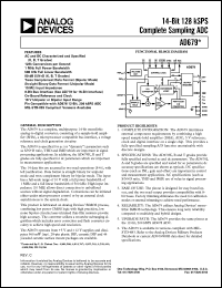 AD679AD datasheet: 0.3-18.0V; 14-bit 128 kSPS complete sampling ADC AD679AD