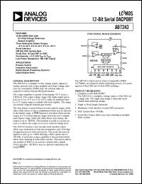 AD7243AN datasheet: -0.3, +17V; 450mW; LC2MOS 12-bit serial DACPORT. For process control, industrial automation AD7243AN