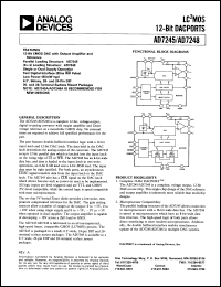 AD7245 datasheet: -0.3, +17V; 450mW; LC2MOS 12-bit DACPORT AD7245