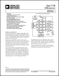 AD75004 datasheet: +-18V; quad 12-bit D/A converter AD75004