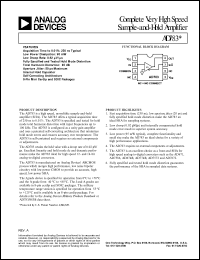AD783JQ datasheet: 0.5-6.5V; complete very high speed sample-and-hold amplifier AD783JQ