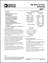 AD827SQ datasheet: 18V; 1.5W; high-speed, low-powered Op Amp AD827SQ