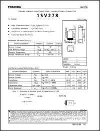 1SV278 datasheet: Variable capacitance silicon diode for TV tuning 1SV278