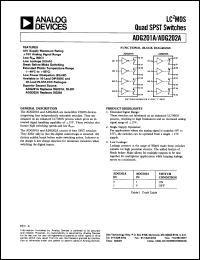 ADG201ABQ datasheet: 44V; 470mW; LC2MOS quad SPST switches ADG201ABQ