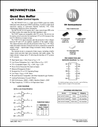MC74VHCT125ADT datasheet: Quad Bus Buffer with 3-State Control Inputs MC74VHCT125ADT