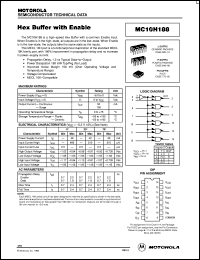MC10H188FNR2 datasheet: Hex Buffer with Enable MC10H188FNR2
