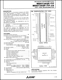 M50734SP datasheet: 8-bit CMOS microcomputer, 8 MHz M50734SP