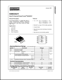 Si9933ADY datasheet: Dual P-channel power MOSFET for DC/DC conversion and motor drive, 20V ,5A Si9933ADY