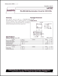 LA7357 datasheet: PAL/SECAM discrimination circuit for VHS VCRs LA7357