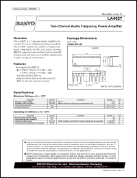 LA4627 datasheet: 2.5 W two-channel audio frequency power amplifier LA4627