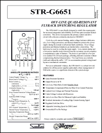 STR-G6651-FL datasheet: Off-line quasi-resonant flyback switching regulator STR-G6651-FL