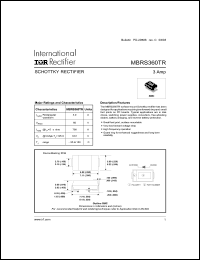 MBRS360TR datasheet: Schottky power rectifier, 60V, 3A MBRS360TR