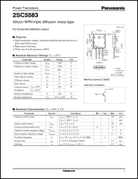 2SC5583 datasheet: Power transistors for high-speed switching, 1500V, 17A 2SC5583