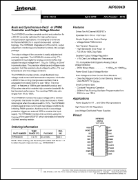 HIP6004DCB datasheet: Buck and synchronous-rectifier (PWM) controller and output voltage monitor HIP6004DCB