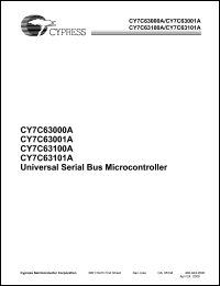 CY7C63001A-PC datasheet: Universal serial bus microcontroller, 4KB EPROM CY7C63001A-PC
