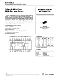 MC100EL30DW datasheet: Triple D Flip-Flop with Set and Reset MC100EL30DW