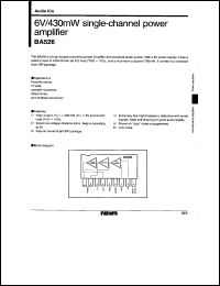 BA526 datasheet: 6V/430mW single-channel power amplifier BA526