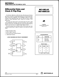 MC100EL52D datasheet: D Flip-Flop w/ Diff Data and Clock MC100EL52D