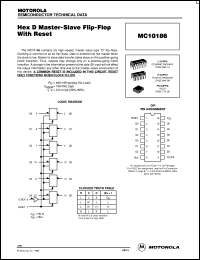 MC10186FNR2 datasheet: Hex D Master-Slave Flip-Flop With Reset MC10186FNR2