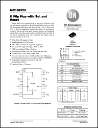 MC10EP31D datasheet: D Flip-Flop with Set and Reset MC10EP31D