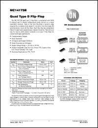 MC14175BFEL datasheet: Quad Type D Flip-Flop MC14175BFEL