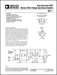 OP77EZ datasheet: 22V; next generation OP07 ultralow offset voltage operational amplifier OP77EZ
