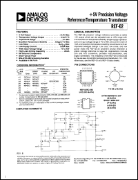 REF02DJ datasheet: 30-40V; precision voltage reference/temperature transducer REF02DJ