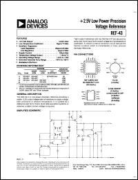 REF43GS datasheet: 40V; low power precision voltage reference REF43GS