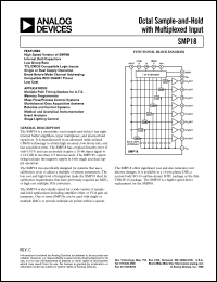 SMP18FS datasheet: 0.3-17V; 20mA; octal sample-and-hold with miltiplexed input. For multiple path timing deskew foe ATE, memory programmers, mass flow/process control systems SMP18FS