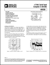 AD8300AN datasheet: 0.3-7V; 50mA; serial input complete 12-bit DAC. For portable commuications, digitally controlled calibration AD8300AN